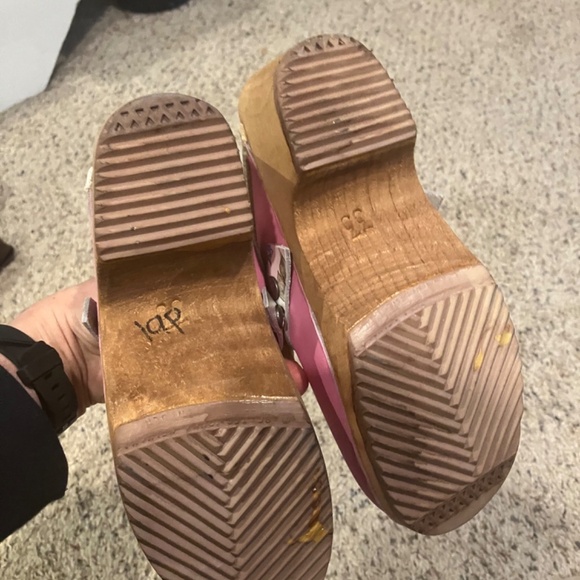 Pink Tessa Clogs handmade handprinted child size 2 - Picture 5 of 7